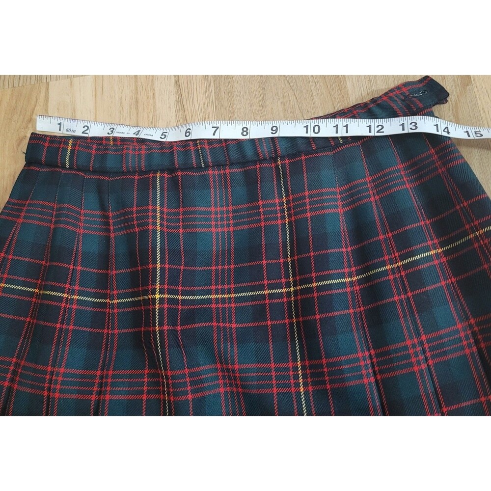 Pendleton Pleated Skirt Size 8 Womens Multicolor Tartan Plaid Pure Virgin Wool - Picture 8 of 12
